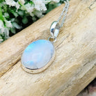 Hepburn and Hughes Rainbow Moonstone Pendant | 20mm Oval | Sterling silver