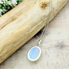 Hepburn and Hughes Rainbow Moonstone Pendant | 22mm Oval | Sterling silver