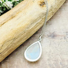 Hepburn and Hughes Rainbow Moonstone Pendant | 31mm Teardrop Gemstone | Sterling silver