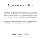 Hepburn and Hughes Rainbow Moonstone Pendant | 36mm Teardrop | June Birthstone | Sterling silver