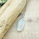 Hepburn and Hughes Rainbow Moonstone Pendant | Large 40mm Oval | Birthstone | Sterling silver