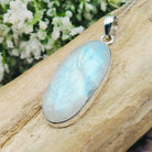 Hepburn and Hughes Rainbow Moonstone Pendant | Large 40mm Oval | Birthstone | Sterling silver