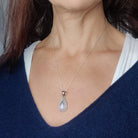 Hepburn and Hughes Rainbow Moonstone Pendant | Ornate Teardrop | June Birthstone | Sterling silver