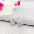 Hepburn and Hughes Rose Quartz Drop Earrings | Oval | January Birthday | Sterling Silver