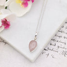 Hepburn and Hughes Rose Quartz Pendant | 15mm Teardrop | January Gift | Sterling Silver