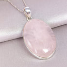 Hepburn and Hughes Rose Quartz Pendant | January Birthstone | Oval | Sterling Silver