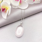 Hepburn and Hughes Rose Quartz Pendant | Oval | Sterling Silver