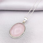 Hepburn and Hughes Rose Quartz Pendant | Oval | Sterling Silver