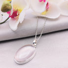 Hepburn and Hughes Rose Quartz Pendant | Oval | Sterling Silver