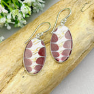 Hepburn and Hughes Seashell Earrings, Burgundy Oval Troca in Sterling Silver