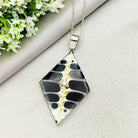 Hepburn and Hughes Seashell Pendant, Black Large Diamond Troca in Sterling Silver