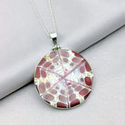 Hepburn and Hughes Seashell Pendant, Burgundy circle troca in Sterling Silver