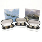 Hepburn and Hughes Set of WW2 Plane Cufflinks | Spitfire, Hurricane and Lancaster Bomber Cuff Links | Sterling Silver