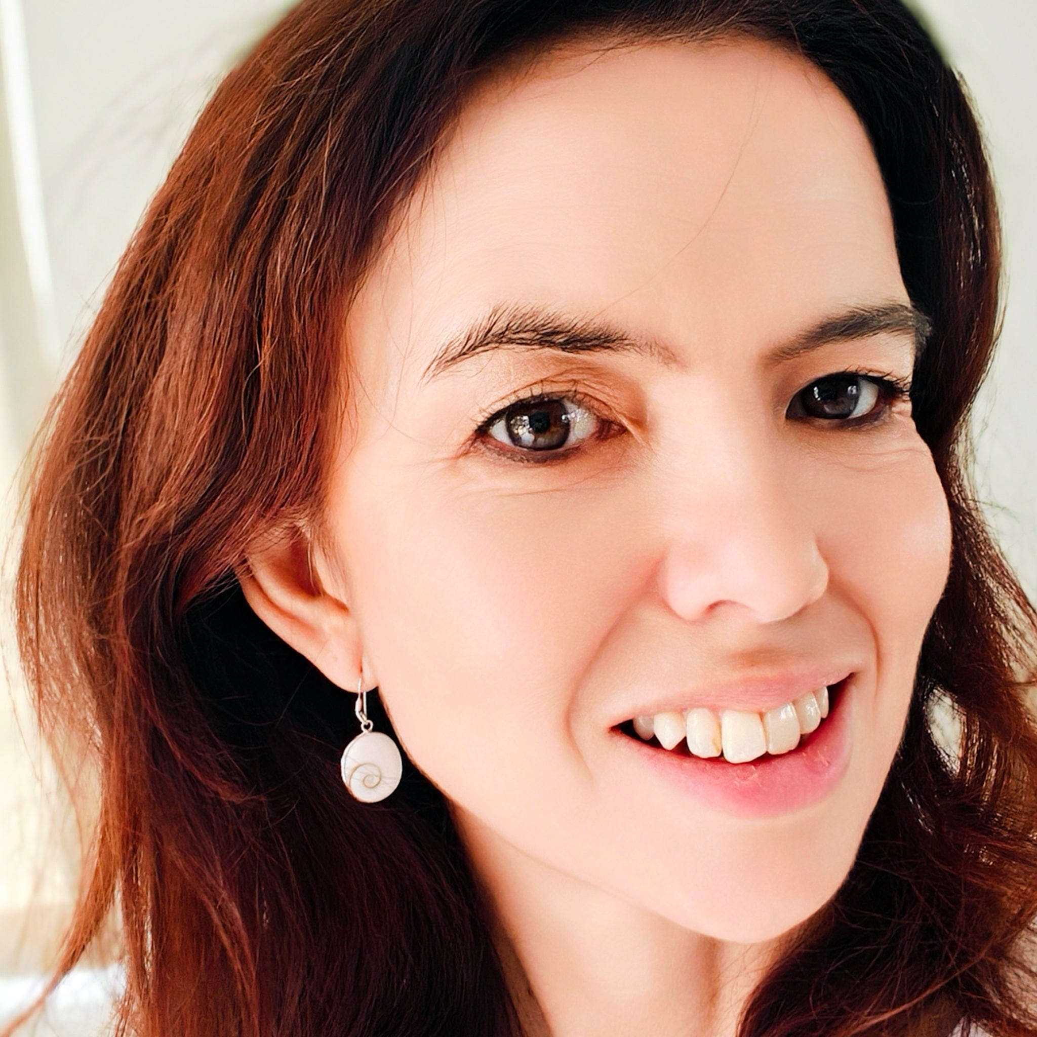 Hepburn and Hughes Shiva eye earrings | 20mm Oval | Shell Gift | sterling silver