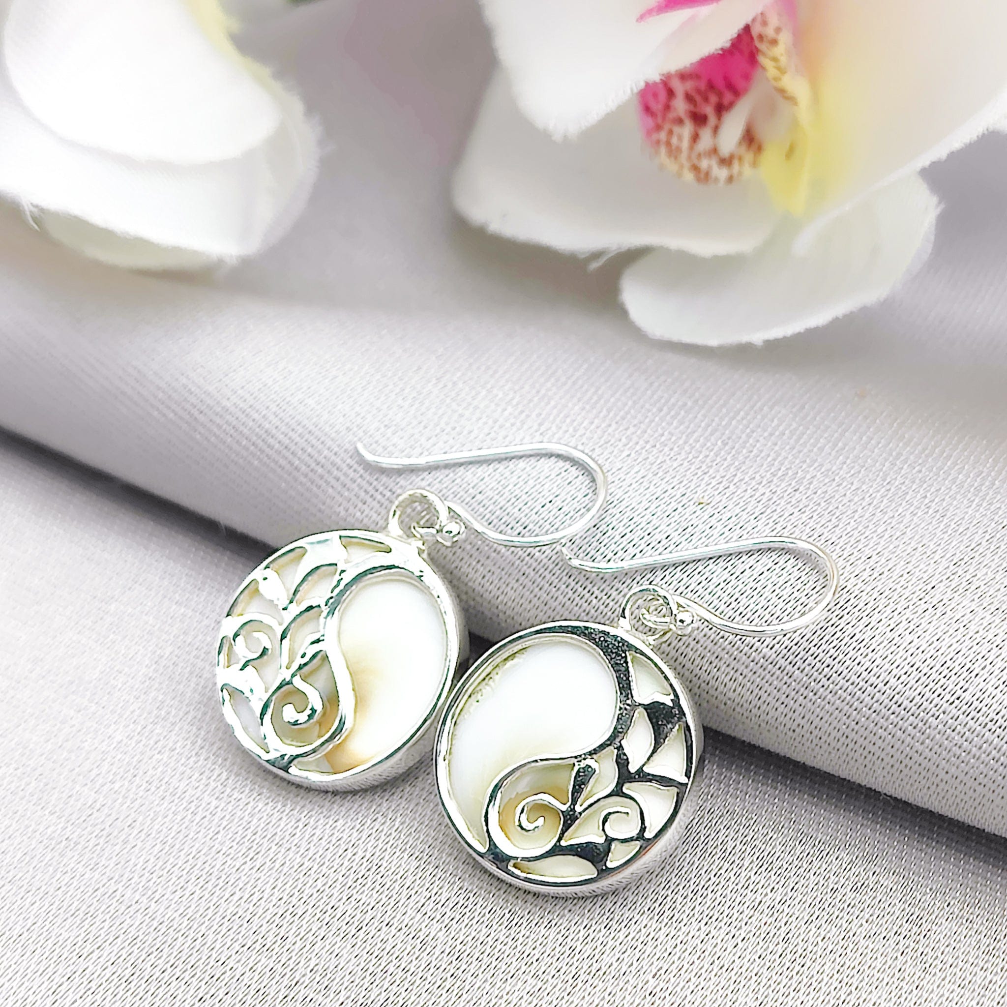 Hepburn and Hughes Shiva Eye Earrings | Reversible Yin and Yang | Circular | Sterling Silver