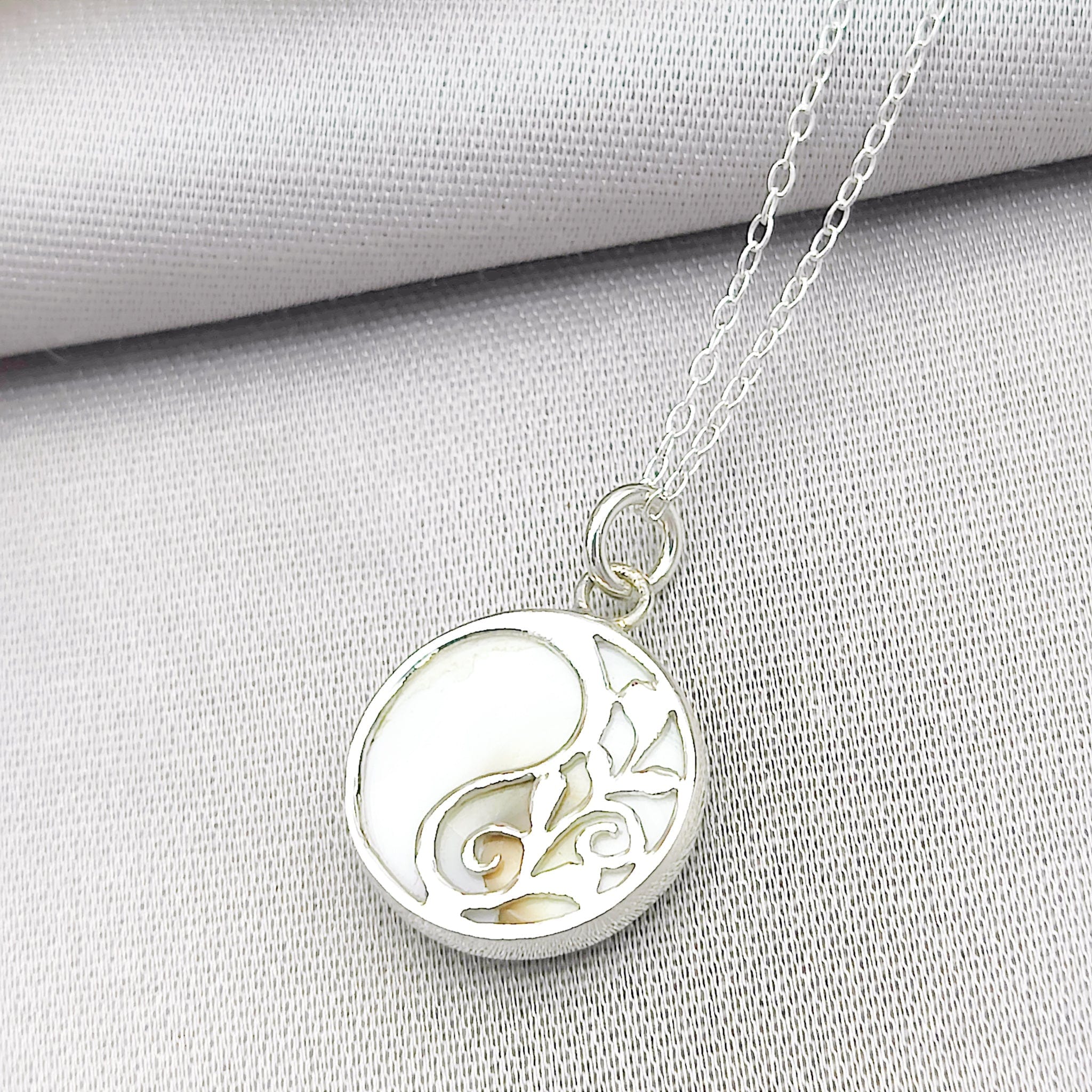 Hepburn and Hughes Shiva Eye Pendant | Reversible Yin Yan | Circular | Sterling Silver