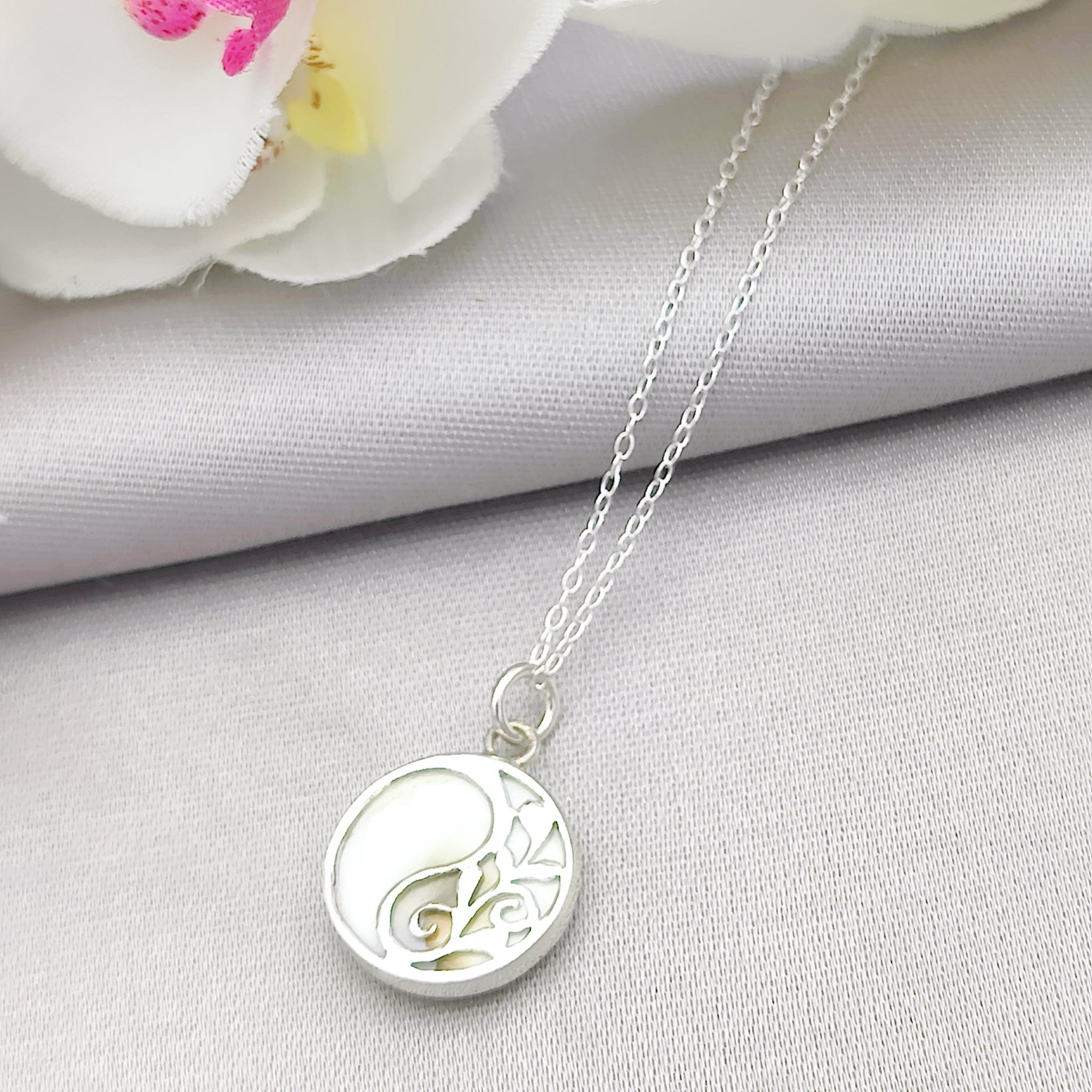 Hepburn and Hughes Shiva Eye Pendant | Reversible Yin Yan | Circular | Sterling Silver