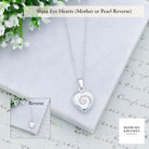 Hepburn and Hughes Shiva Eye Pendant | Small Heart | Mother or Pearl Reverse | Sterling Silver