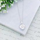 Hepburn and Hughes Shiva Eye Pendant | Small Heart | Mother or Pearl Reverse | Sterling Silver