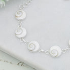 Hepburn and Hughes Shiva Eye Shell Bracelet | With 8 Stones, Reversible | Sterling silver