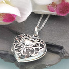 Hepburn and Hughes Silver Heart Locket | Ornate finish | 22mm | Sterling Silver