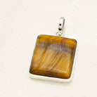 Hepburn and Hughes Tiger's Eye Gemstone Pendant | Alternate November Birthstone | Sterling Silver