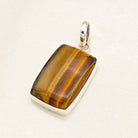 Hepburn and Hughes Tiger's Eye Gemstone Pendant | Alternate November Birthstone | Sterling Silver