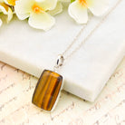 Hepburn and Hughes Tiger's Eye Gemstone Pendant | Alternate November Birthstone | Sterling Silver