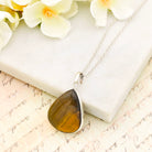 Hepburn and Hughes Tiger's Eye Pendant in Sterling Silver | 18th anniversary Gift and June Birthstone