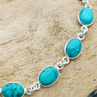 Hepburn and Hughes Turquoise Bracelet | 12 Ovals |  December Birthstone | Sterling Silver