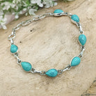 Hepburn and Hughes Turquoise Bracelet with 7 Gemstones | December Gift | Sterling Silver