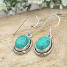 Hepburn and Hughes Turquoise | Drop Earrings | Beaded Oval | Sterling Silver