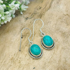 Hepburn and Hughes Turquoise | Drop Earrings | Beaded Oval | Sterling Silver