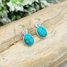 Hepburn and Hughes Turquoise | Drop Earrings | Oval | Sterling Silver