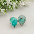 Hepburn and Hughes Turquoise Earrings | 15mm Teardrop Studs |  December Birthstone | Sterling Silver