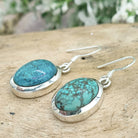 Hepburn and Hughes Turquoise Earrings | 18mm Oval | 11th Anniversary Gift | Sterling Silver