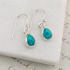 Hepburn and Hughes Turquoise Earrings | 8mm Teardrop | 11th Anniversary Gift | Sterling Silver