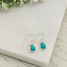 Hepburn and Hughes Turquoise Earrings | 8mm Teardrop | 11th Anniversary Gift | Sterling Silver