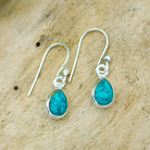 Hepburn and Hughes Turquoise Earrings | 9mm Teardrop | 11th Anniversary Gift | Sterling Silver