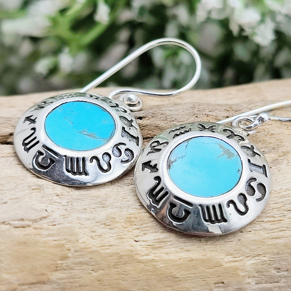 Hepburn and Hughes Turquoise Earrings | Aztec Style | Gemstone gift | Sterling Silver