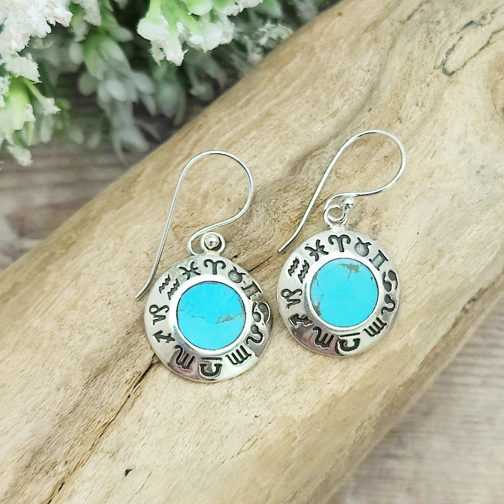 Hepburn and Hughes Turquoise Earrings | Aztec Style | Gemstone gift | Sterling Silver