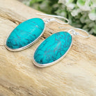 Hepburn and Hughes Turquoise Earrings | Long gemstone Earrings |  December Birthstone | Sterling Silver