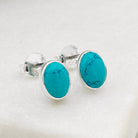 Hepburn and Hughes Turquoise Earrings | Oval Stud Earrings | December Birthstone