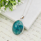 Hepburn and Hughes Turquoise Gemstone 33mm Pendant | December Gift | Sterling Silver