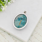Hepburn and Hughes Turquoise Gemstone 33mm Pendant | December Gift | Sterling Silver