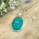 Hepburn and Hughes Turquoise Oval Pendant | December birthstone necklace | Sterling Silver