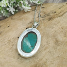 Hepburn and Hughes Turquoise Oval Pendant | December birthstone necklace | Sterling Silver