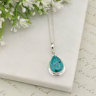Hepburn and Hughes Turquoise Pendant | 15mm Teardrop | Birthstone Gift | Sterling Silver