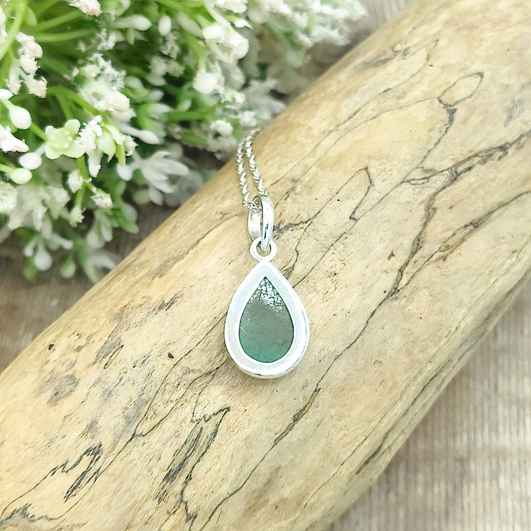 Hepburn and Hughes Turquoise Pendant | 15mm Teardrop | Birthstone Gift | Sterling Silver