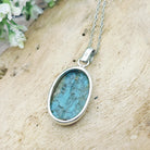 Hepburn and Hughes Turquoise Pendant | 25mm Oval | Birthstone Gift | Sterling Silver